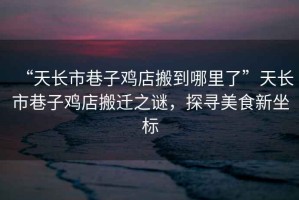 “天長市巷子雞店搬到哪里了”天長市巷子雞店搬遷之謎，探尋美食新坐標