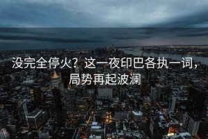 沒完全?；?？這一夜印巴各執(zhí)一詞，局勢再起波瀾