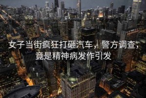 女子當(dāng)街瘋狂打砸汽車，警方調(diào)查，竟是精神病發(fā)作引發(fā)