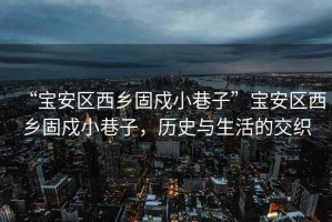 “寶安區西鄉固戍小巷子”寶安區西鄉固戍小巷子，歷史與生活的交織