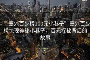 “嘉興百步橋100元小巷子”嘉興百步橋驚現神秘小巷子，百元探秘背后的故事