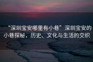 “深圳寶安哪里有小巷”深圳寶安的小巷探秘，歷史、文化與生活的交織