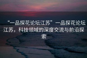 “一品探花論壇江蘇”一品探花論壇江蘇，科技領域的深度交流與前沿探索