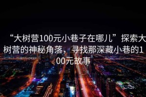 “大樹營100元小巷子在哪兒”探索大樹營的神秘角落，尋找那深藏小巷的100元故事