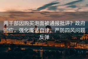 兩干部因購(gòu)買泡面被通報(bào)批評(píng)？政府回應(yīng)，強(qiáng)化廉潔自律，嚴(yán)防四風(fēng)問題反彈