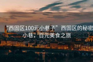 “西固區100元小巷子”西固區的秘密小巷，百元美食之旅