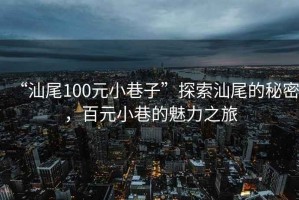 “汕尾100元小巷子”探索汕尾的秘密，百元小巷的魅力之旅
