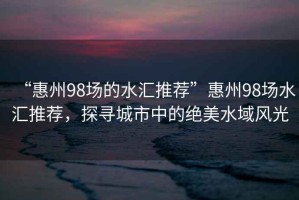 “惠州98場的水匯推薦”惠州98場水匯推薦，探尋城市中的絕美水域風(fēng)光