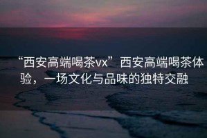 “西安高端喝茶vx”西安高端喝茶體驗，一場文化與品味的獨特交融