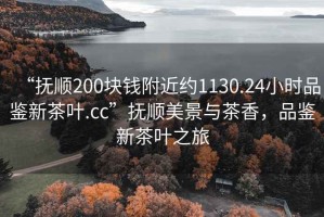 “撫順200塊錢附近約1130.24小時品鑒新茶葉.cc”撫順美景與茶香，品鑒新茶葉之旅