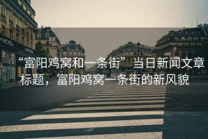 “富陽雞窩和一條街”當日新聞文章標題，富陽雞窩一條街的新風貌