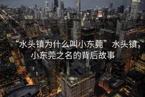 “水頭鎮為什么叫小東莞”水頭鎮，小東莞之名的背后故事