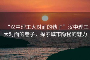 “漢中理工大對面的巷子”漢中理工大對面的巷子，探索城市隱秘的魅力