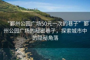 “鄞州公園廣場50元一次的巷子”鄞州公園廣場的秘密巷子，探索城市中的隱秘角落