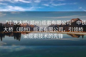 “中鐵大橋(鄭州)纜索有限公司”中鐵大橋（鄭州）纜索有限公司，引領橋梁纜索技術的先鋒