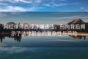 網紅律師西綠涉嫌違法，刑拘背后揭示了法律職業的復雜性與風險