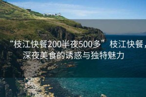 “枝江快餐200半夜500多”枝江快餐，深夜美食的誘惑與獨特魅力
