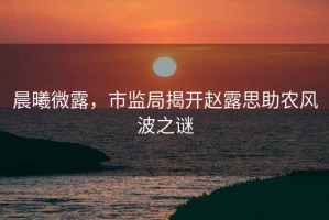 晨曦微露，市監(jiān)局揭開趙露思助農(nóng)風(fēng)波之謎