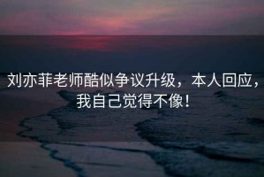 劉亦菲老師酷似爭議升級，本人回應(yīng)，我自己覺得不像！