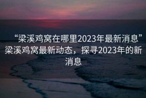 “梁溪雞窩在哪里2023年最新消息”梁溪雞窩最新動態，探尋2023年的新消息