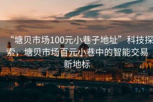 “塘貝市場100元小巷子地址”科技探索，塘貝市場百元小巷中的智能交易新地標