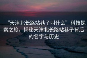 “天津北長路站巷子叫什么”科技探索之旅，揭秘天津北長路站巷子背后的名字與歷史