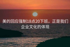 美的回應強制18點20下班，正是我們企業文化的體現
