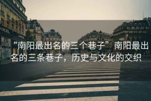 “南陽最出名的三個巷子”南陽最出名的三條巷子，歷史與文化的交織