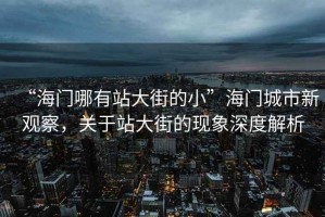 “海門哪有站大街的小”海門城市新觀察，關于站大街的現(xiàn)象深度解析