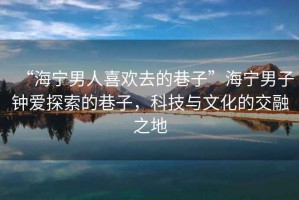 “海寧男人喜歡去的巷子”海寧男子鐘愛探索的巷子，科技與文化的交融之地
