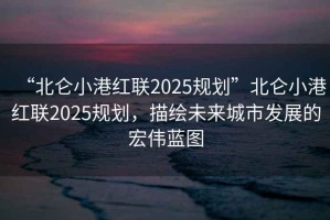 “北侖小港紅聯(lián)2025規(guī)劃”北侖小港紅聯(lián)2025規(guī)劃，描繪未來(lái)城市發(fā)展的宏偉藍(lán)圖