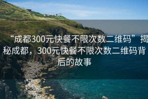 “成都300元快餐不限次數二維碼”揭秘成都，300元快餐不限次數二維碼背后的故事