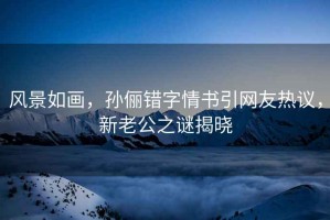 風景如畫，孫儷錯字情書引網友熱議，新老公之謎揭曉