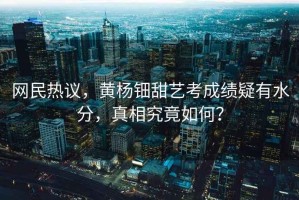 網民熱議，黃楊鈿甜藝考成績疑有水分，真相究竟如何？