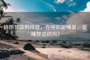 特朗普諷刺拜登，在哪都能睡著，是睡夢總統嗎？