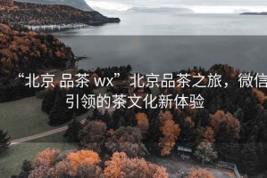 “北京 品茶 wx”北京品茶之旅，微信引領的茶文化新體驗