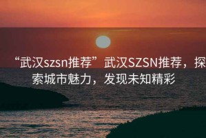 “武漢szsn推薦”武漢SZSN推薦，探索城市魅力，發現未知精彩