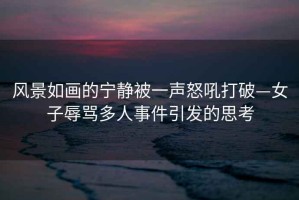 風景如畫的寧靜被一聲怒吼打破—女子辱罵多人事件引發(fā)的思考
