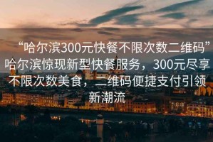 “哈爾濱300元快餐不限次數二維碼”哈爾濱驚現新型快餐服務，300元盡享不限次數美食，二維碼便捷支付引領新潮流