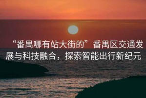 “番禺哪有站大街的”番禺區交通發展與科技融合，探索智能出行新紀元