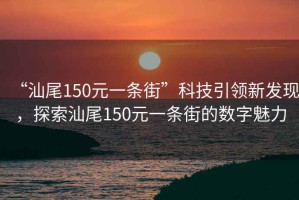 “汕尾150元一條街”科技引領新發現，探索汕尾150元一條街的數字魅力
