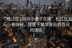 “松江區100元小巷子在哪”松江區百元小巷探秘，隱匿于繁華背后的百元風情街