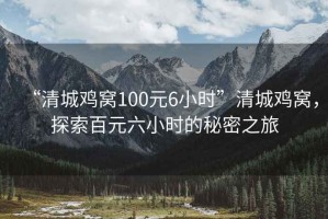 “清城雞窩100元6小時”清城雞窩，探索百元六小時的秘密之旅