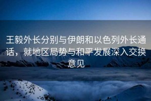 王毅外長分別與伊朗和以色列外長通話，就地區局勢與和平發展深入交換意見