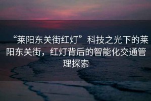 “萊陽東關街紅燈”科技之光下的萊陽東關街，紅燈背后的智能化交通管理探索