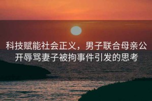 科技賦能社會正義，男子聯(lián)合母親公開辱罵妻子被拘事件引發(fā)的思考