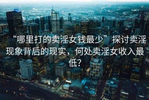 “哪里打的賣淫女錢最少”探討賣淫現(xiàn)象背后的現(xiàn)實，何處賣淫女收入最低？