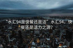“水匯94是快餐還是活”水匯94，快餐還是活力之源？