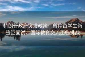 特朗普政府突發(fā)政策，暫停留學(xué)生新簽證面試，國際教育交流面臨挑戰(zhàn)