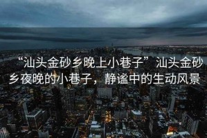 “汕頭金砂鄉晚上小巷子”汕頭金砂鄉夜晚的小巷子，靜謐中的生動風景